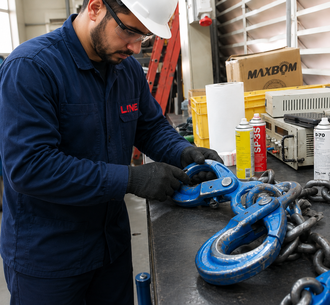 Inspeção NR11 em equipamento de movimentação de cargas executada pela LINE